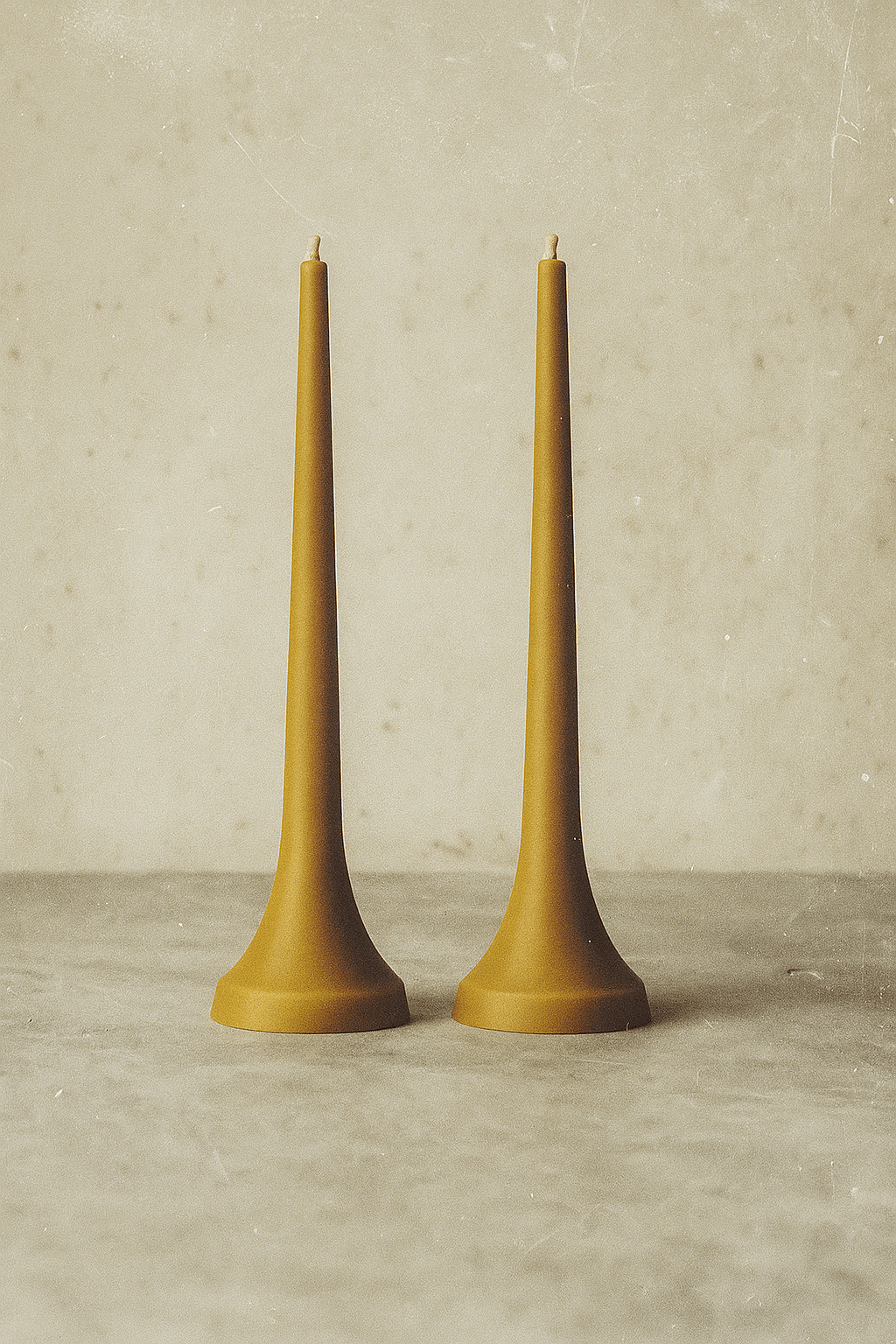 Set of 2 Pillar Shaped Beeswax Candles
