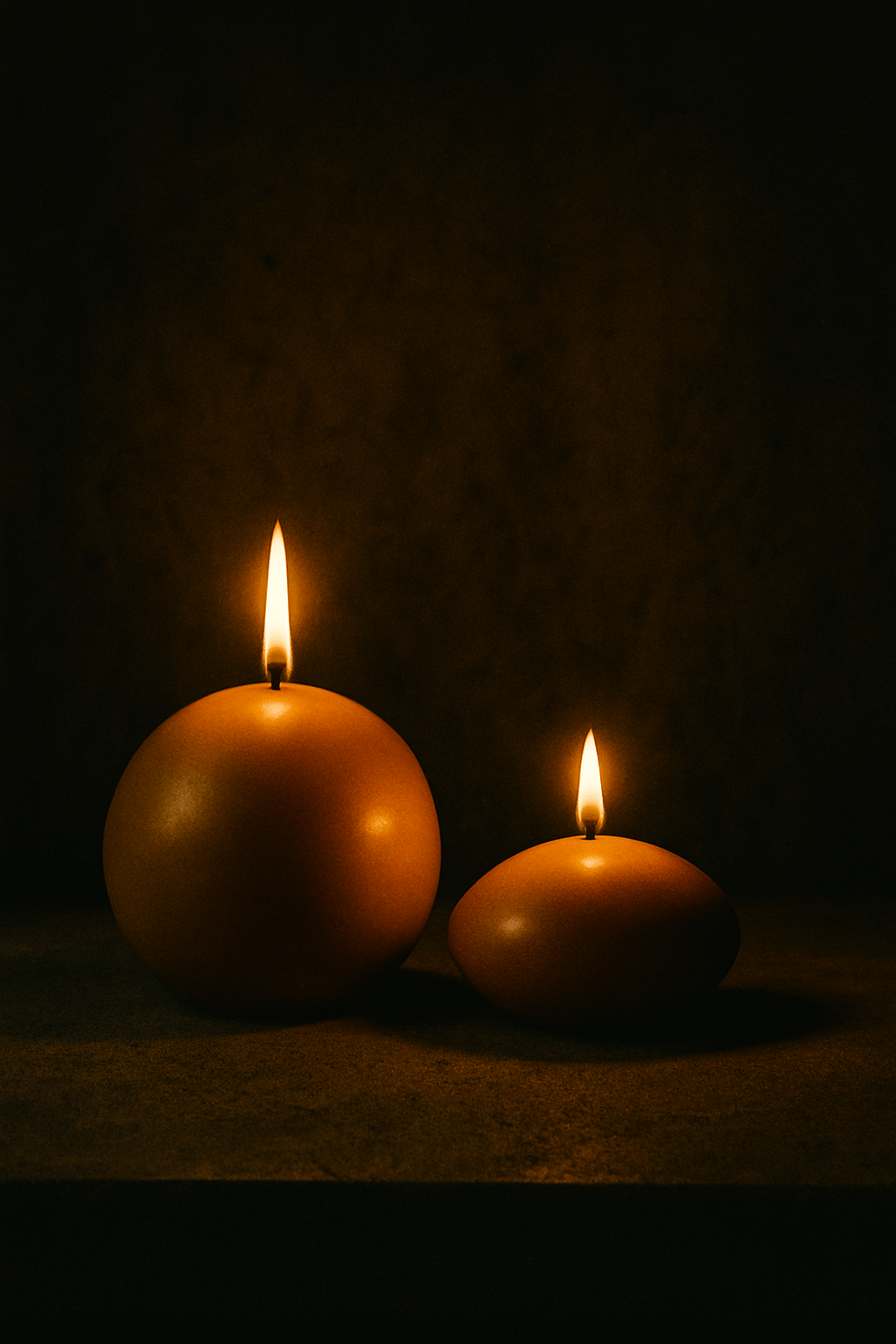 Set of 2 Ball Shaped Beeswax Candles