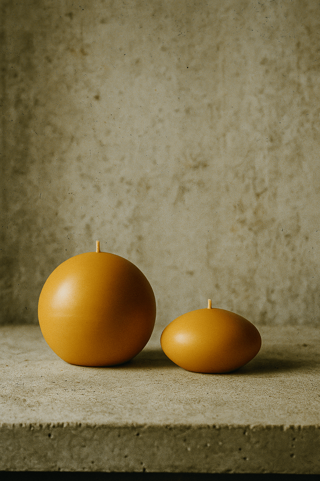 Set of 2 Ball Shaped Beeswax Candles