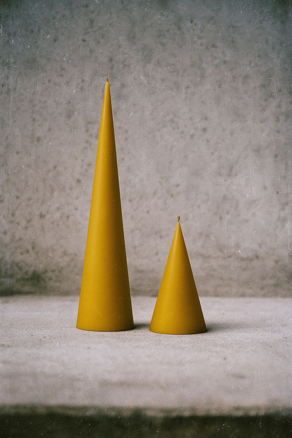 Set of 2 Cone Shaped Beeswax Candles