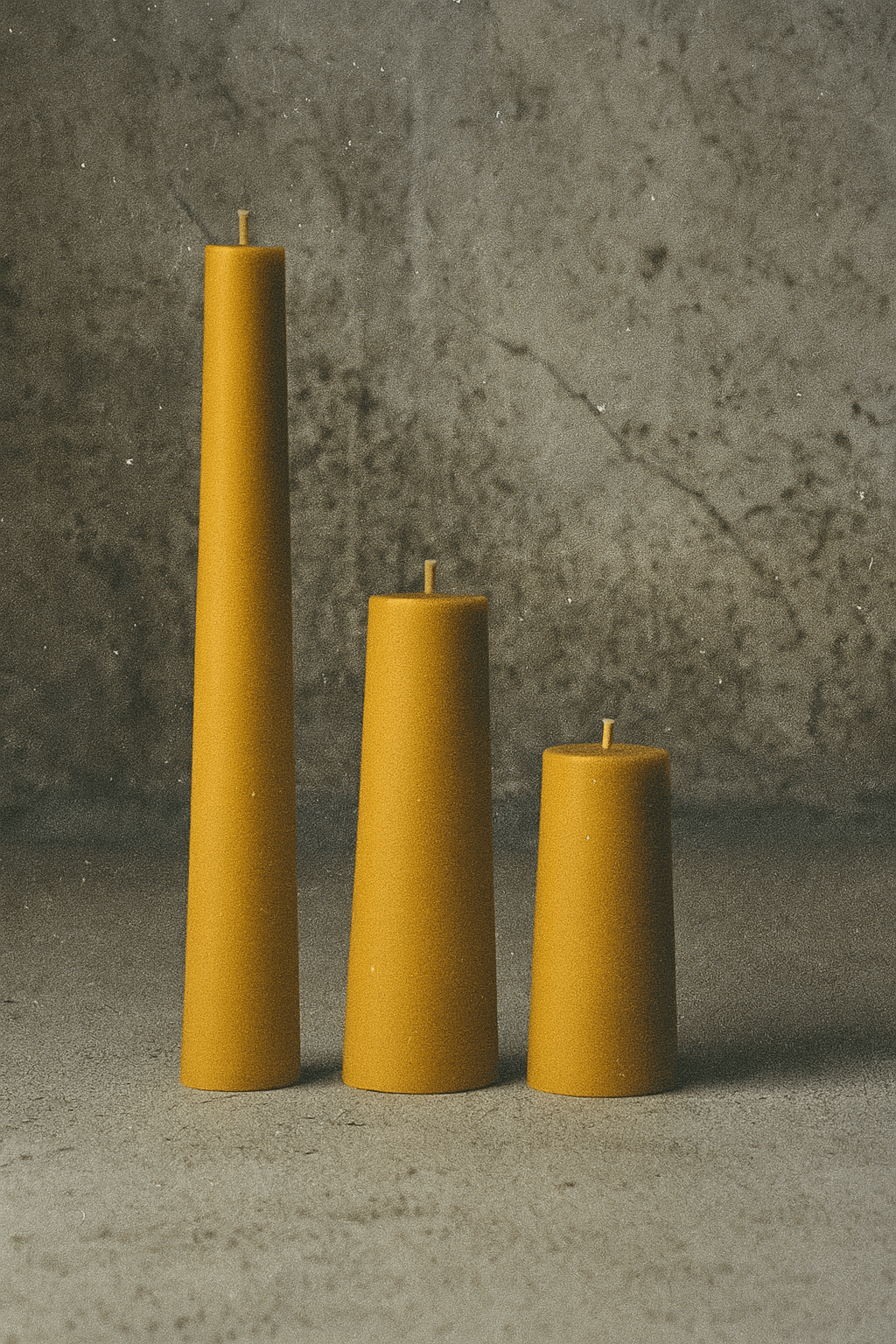 Set of 3 Pillared Shaped Beeswax Candles