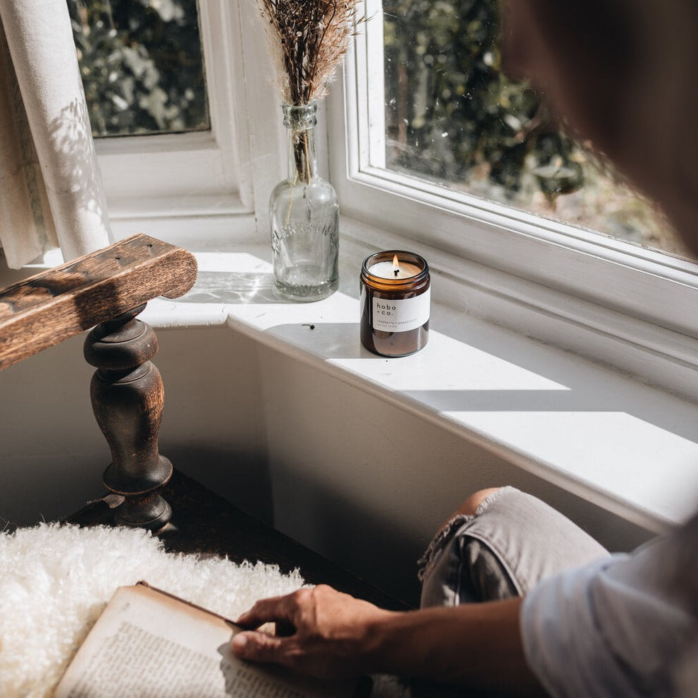 Glass Jar Raspberry and Peppercorn Candle